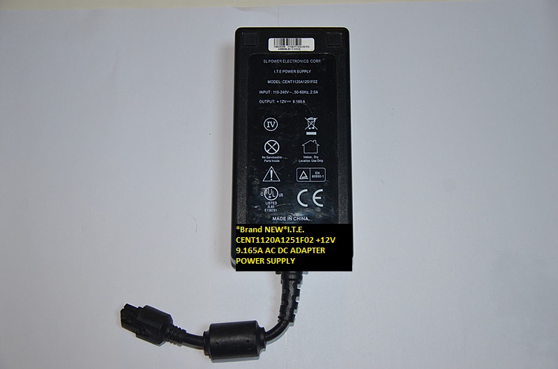 *Brand NEW*I.T.E. +12V 9.165A AC DC ADAPTER CENT1120A1251F02 POWER SUPPLY